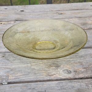 Vintage Yellow Glass Decorative Bowl